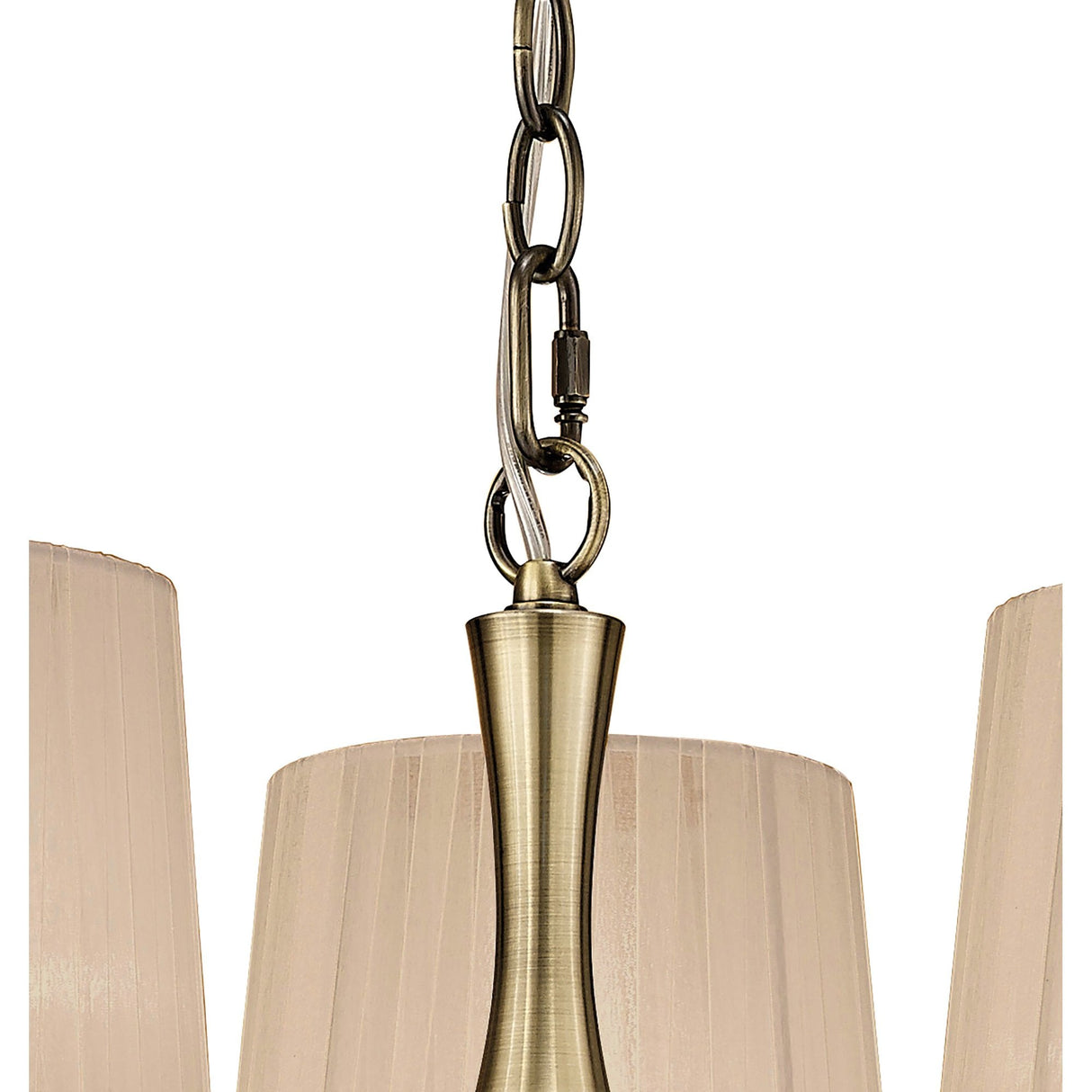 Loewe Trio Pendant Light in Antique Brass with Soft Bronze Shades