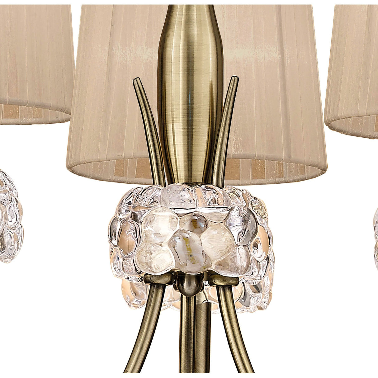 Loewe Trio Pendant Light in Antique Brass with Soft Bronze Shades