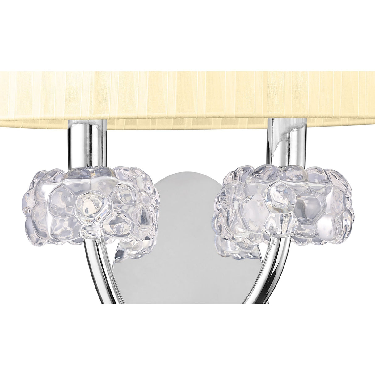 Elegant Loewe Dual Light Wall Lamp in Polished Chrome with Cream Shade