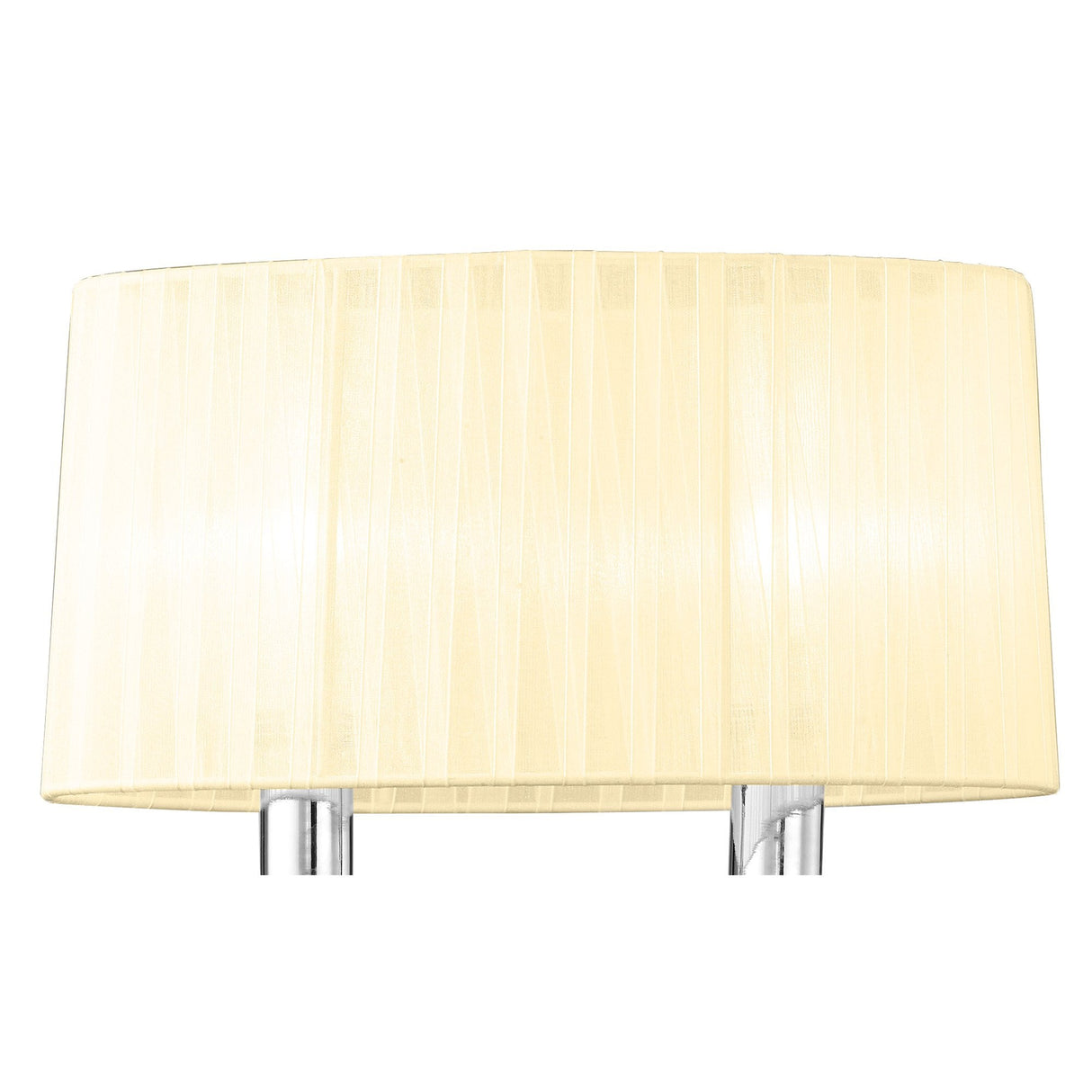 Elegant Loewe Dual Light Wall Lamp in Polished Chrome with Cream Shade