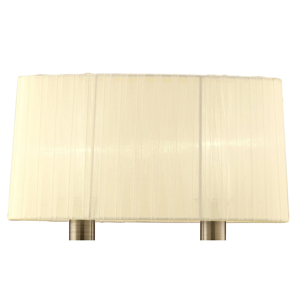 Loewe Twin Arm Wall Lamp in Antique Brass with Cream Shade