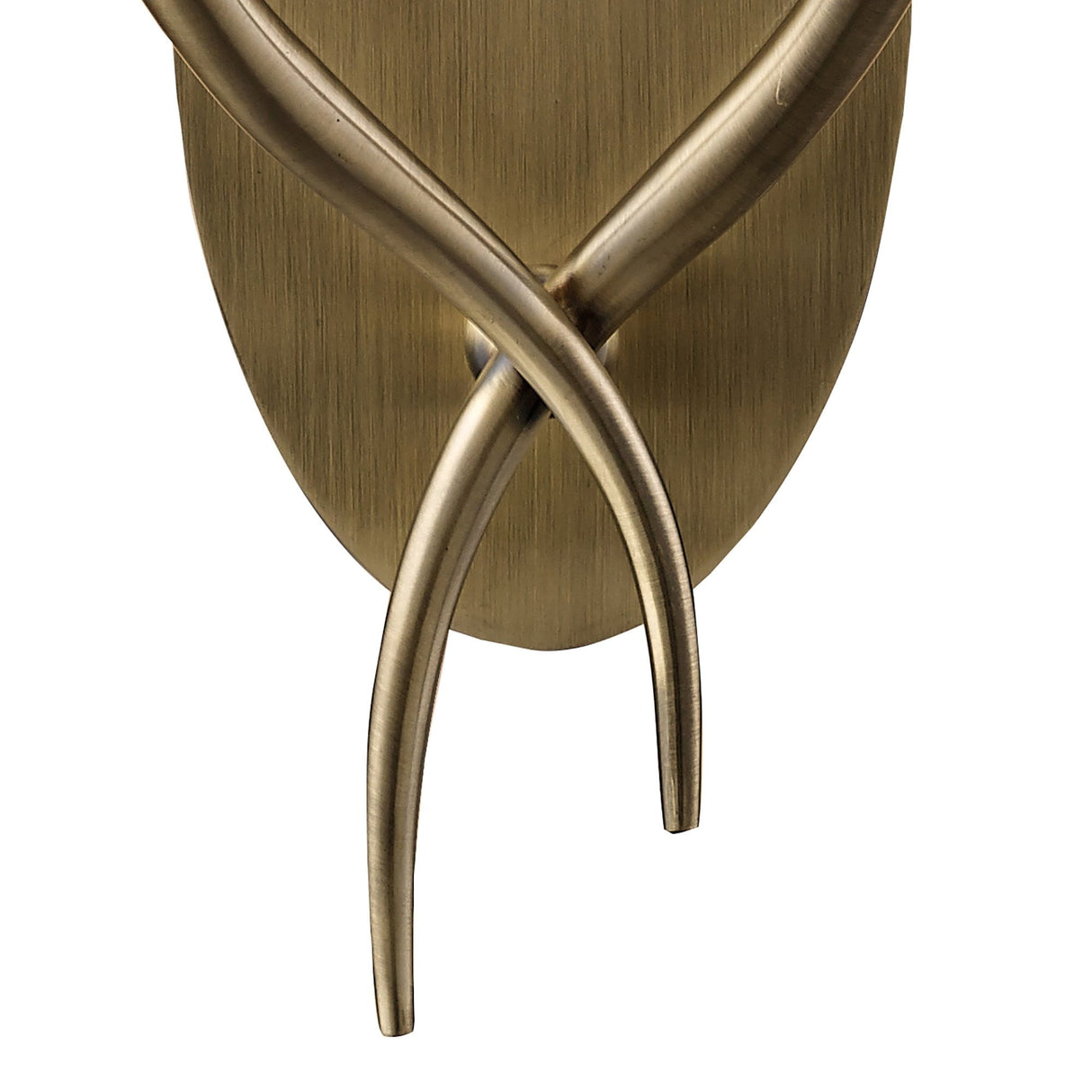 Elegant Loewe Double Arm Wall Lamp in Antique Brass with Soft Bronze Shade