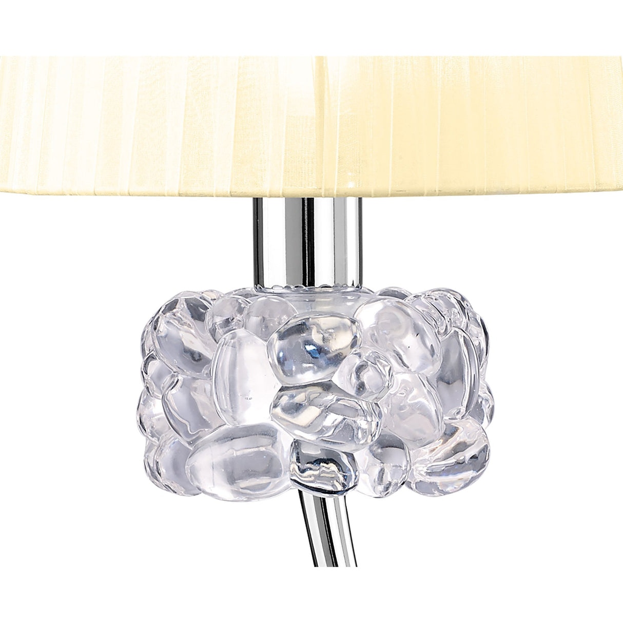 Loewe Polished Chrome Table Lamp with Cream Shade, Designed by Jose Ignacio Ballester Martinez