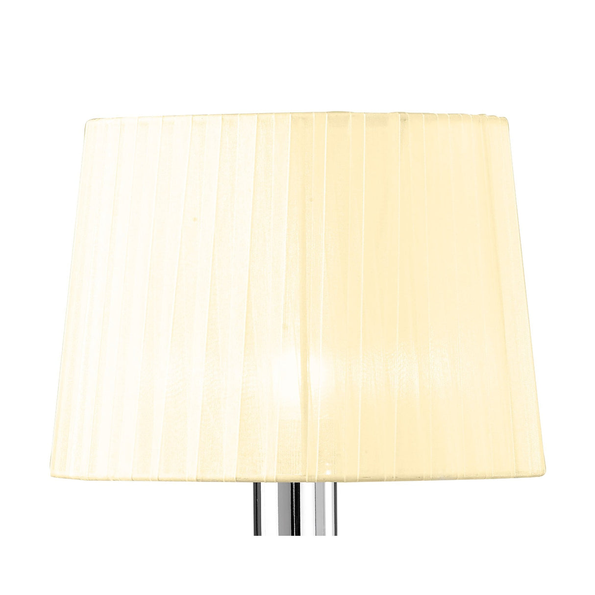 Loewe Polished Chrome Table Lamp with Cream Shade, Designed by Jose Ignacio Ballester Martinez