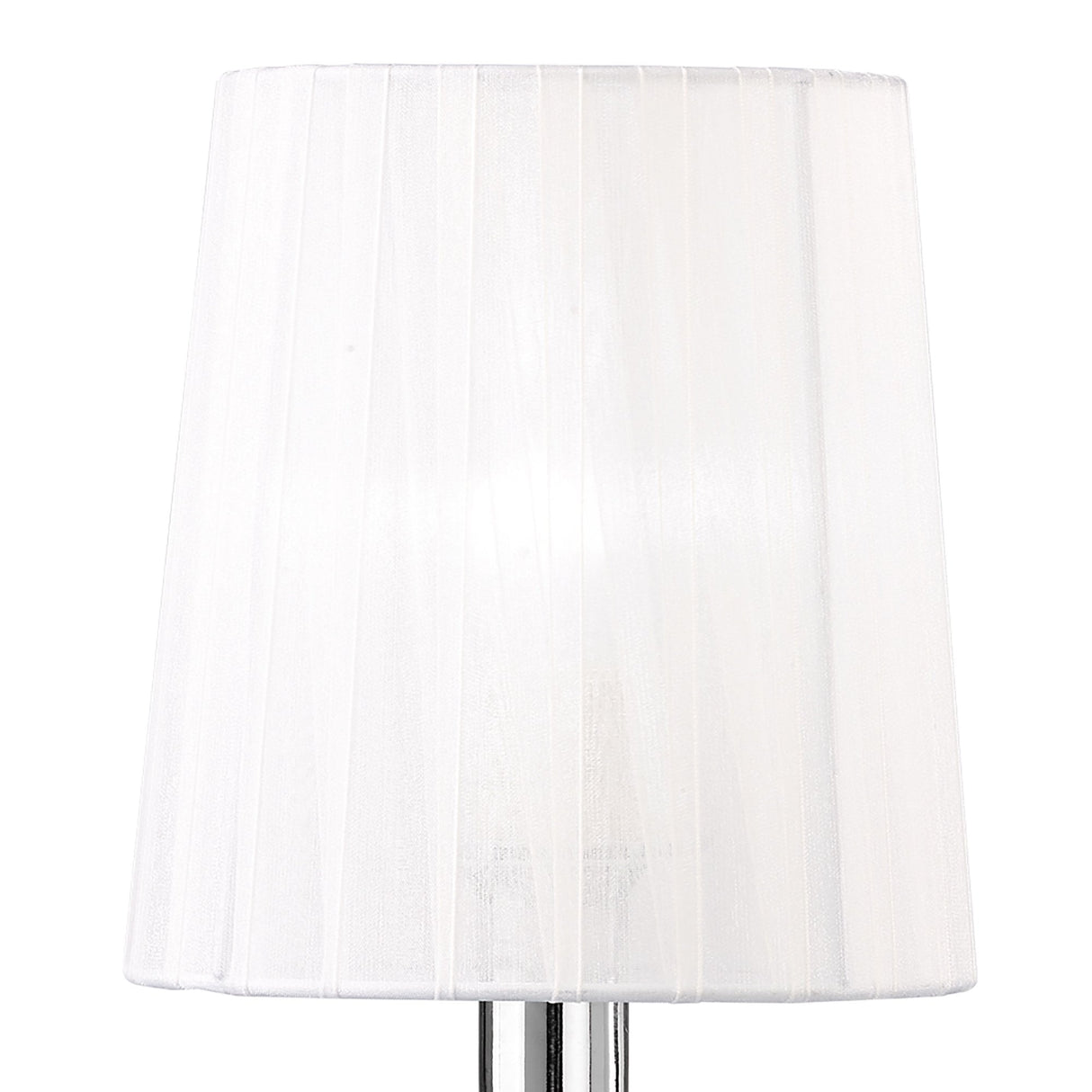 Loewe 1-Light Table Lamp, Polished Chrome Finish with White Organza Shade