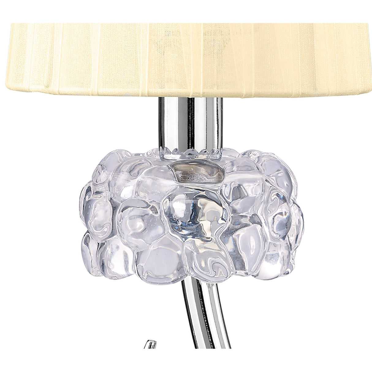 Polished Chrome Loewe Table Lamp with Cream Shade - 1 Light E27 Small