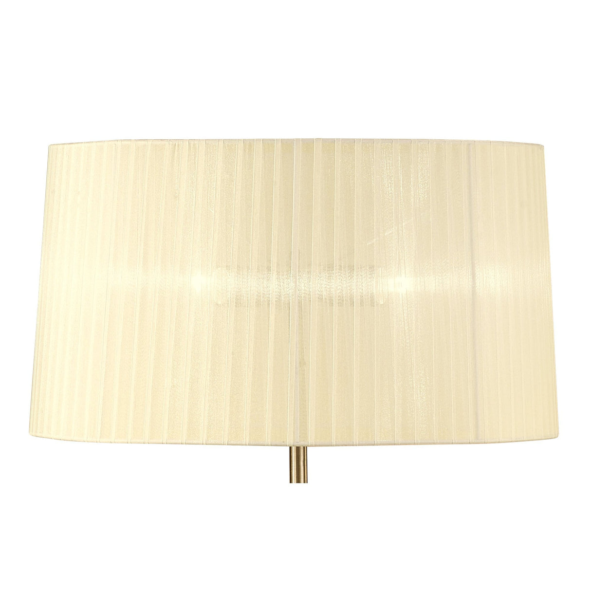 Elegant Antique Brass Loewe 3-Light Floor Lamp with Cream Shade