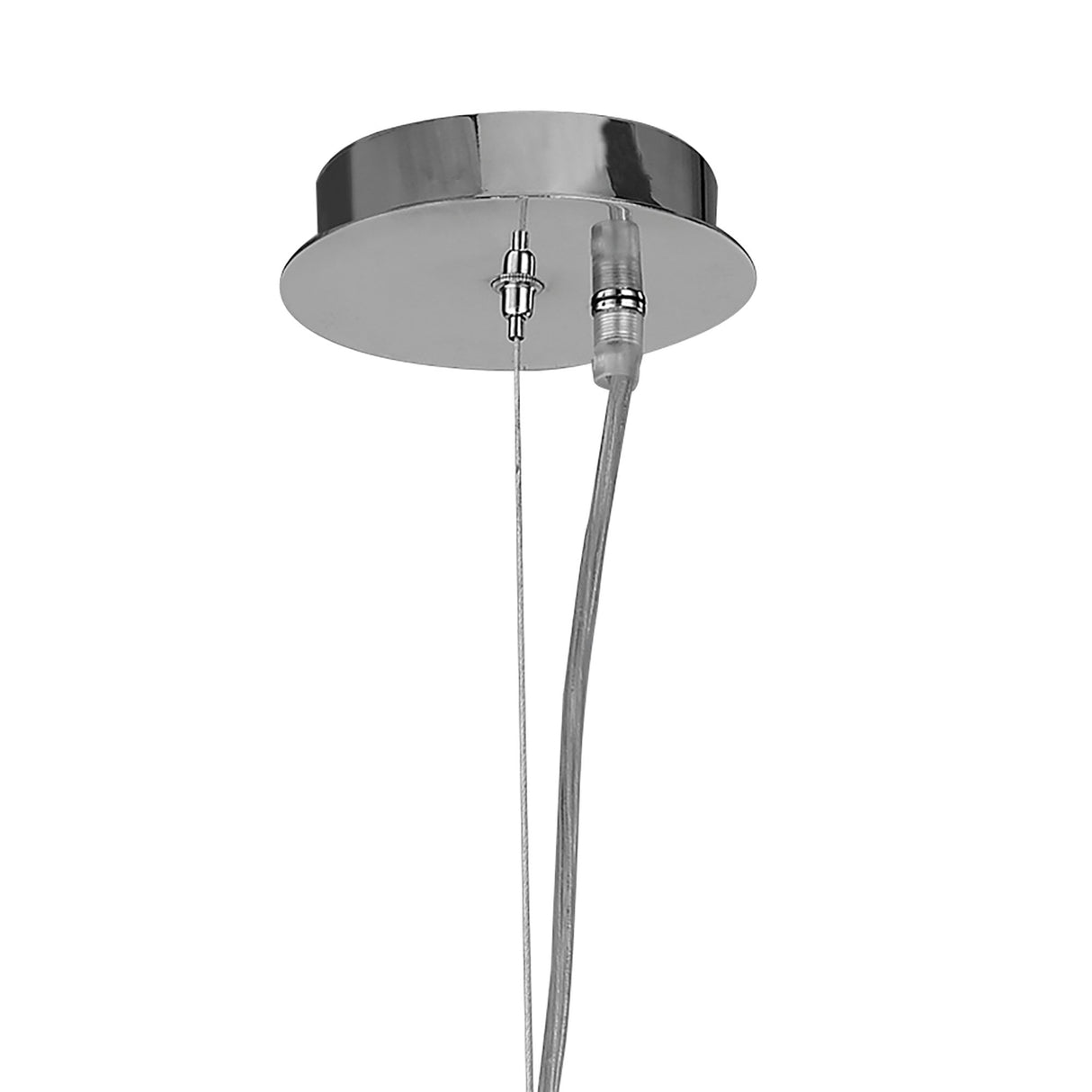 Loewe Polished Chrome Pendant Light with White Organza Shades, 3-Light E14 Design