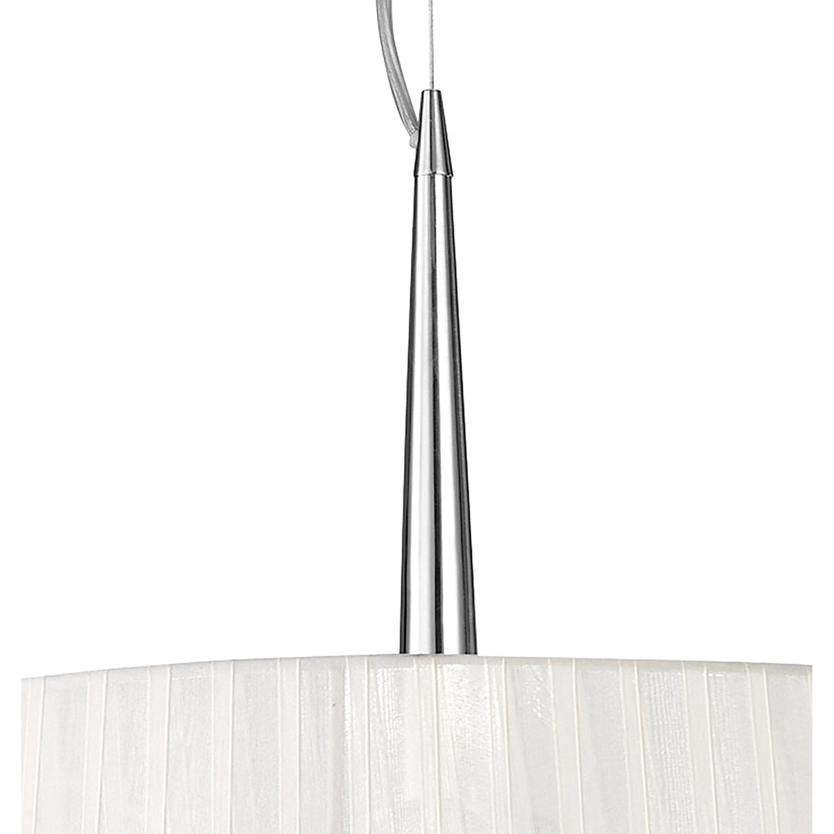 Loewe Polished Chrome Pendant Light with White Organza Shades, 3-Light E14 Design