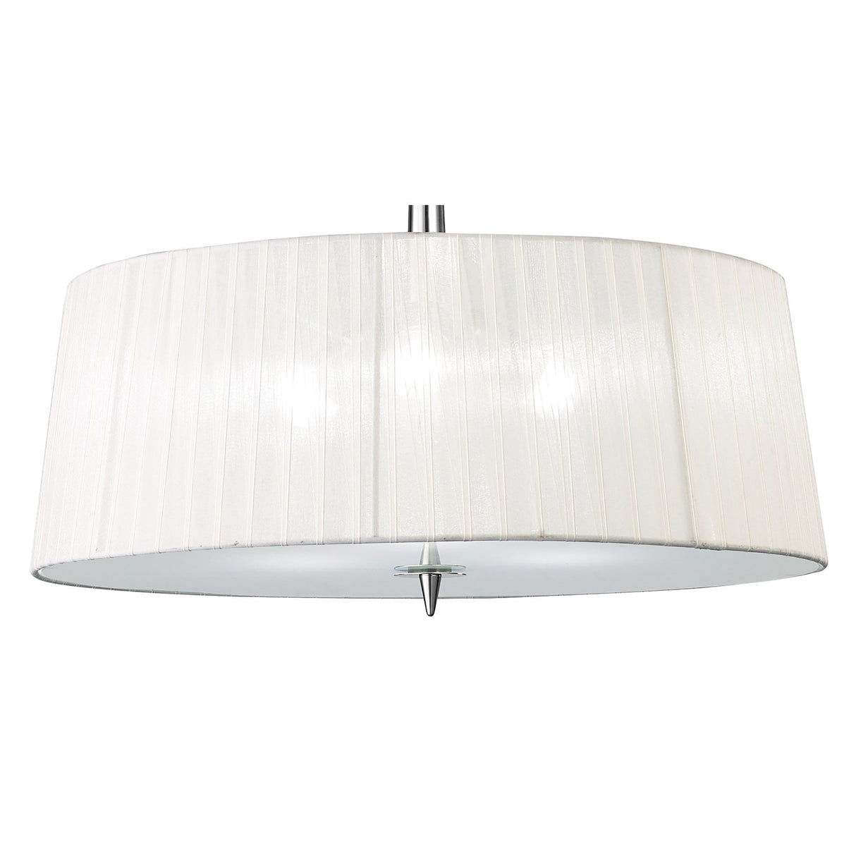 Loewe Polished Chrome Pendant Light with White Organza Shades, 3-Light E14 Design