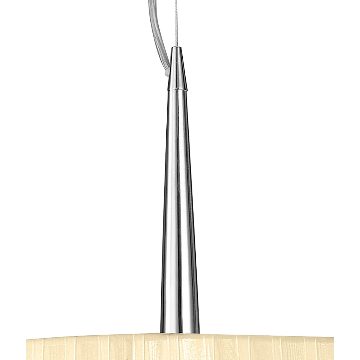 Loewe Trio Pendant Light in Polished Chrome with Cream Shade