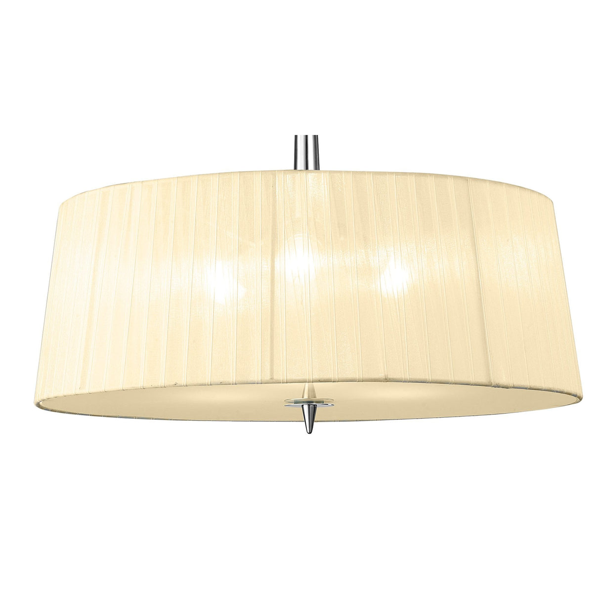 Loewe Trio Pendant Light in Polished Chrome with Cream Shade