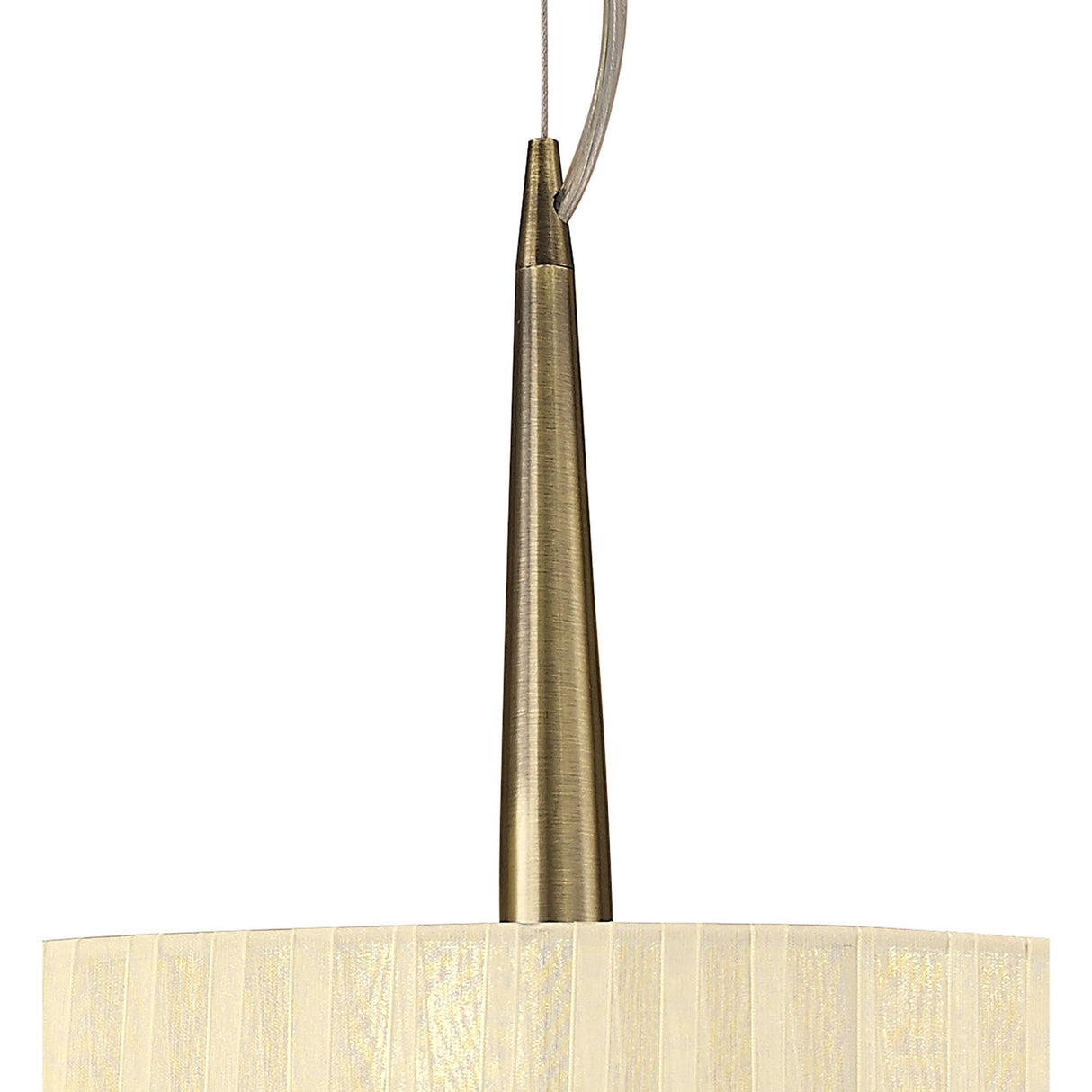 Antique Brass Loewe Pendant Light with Cream Shades - 3-Light E14 Design by Jose Ignacio Ballester Martinez