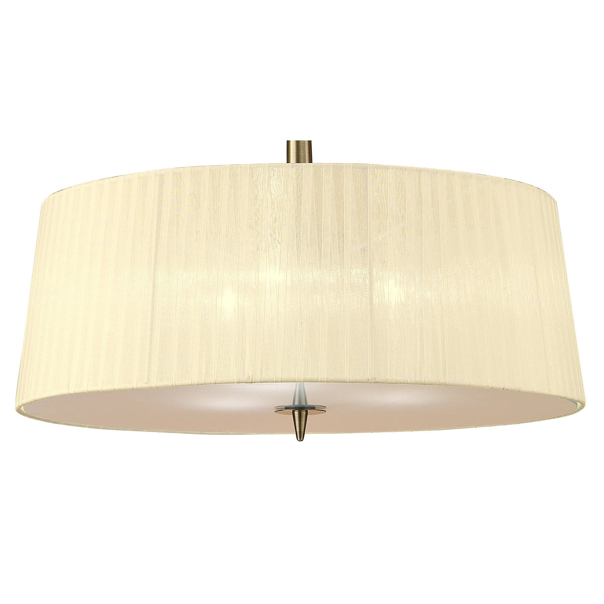 Antique Brass Loewe Pendant Light with Cream Shades - 3-Light E14 Design by Jose Ignacio Ballester Martinez