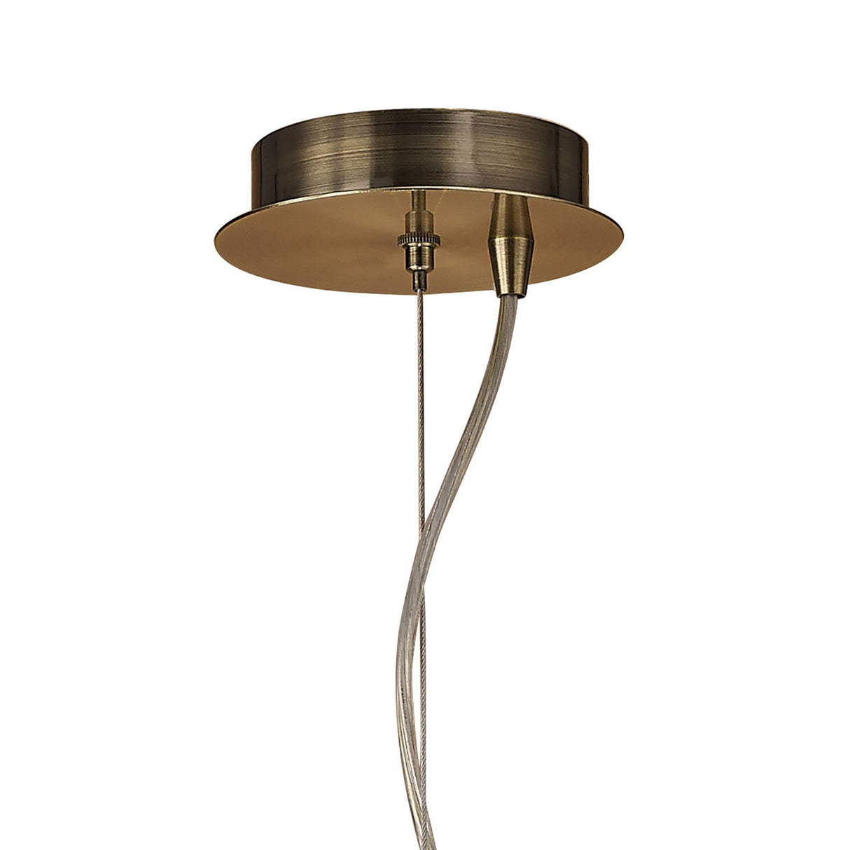 Loewe Trio Pendant Light with Antique Brass Finish and Bronzed Glass Shade