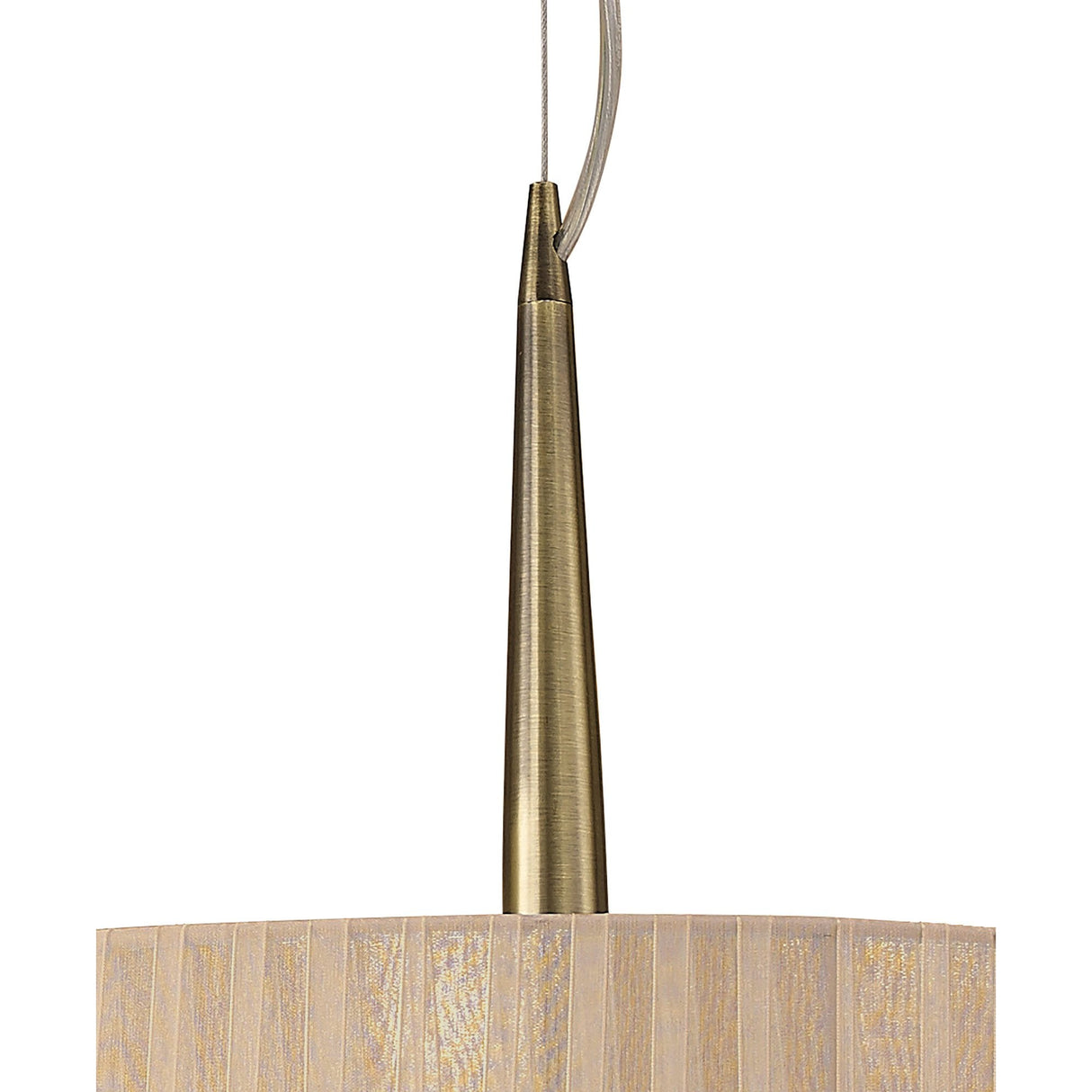 Loewe Trio Pendant Light with Antique Brass Finish and Bronzed Glass Shade