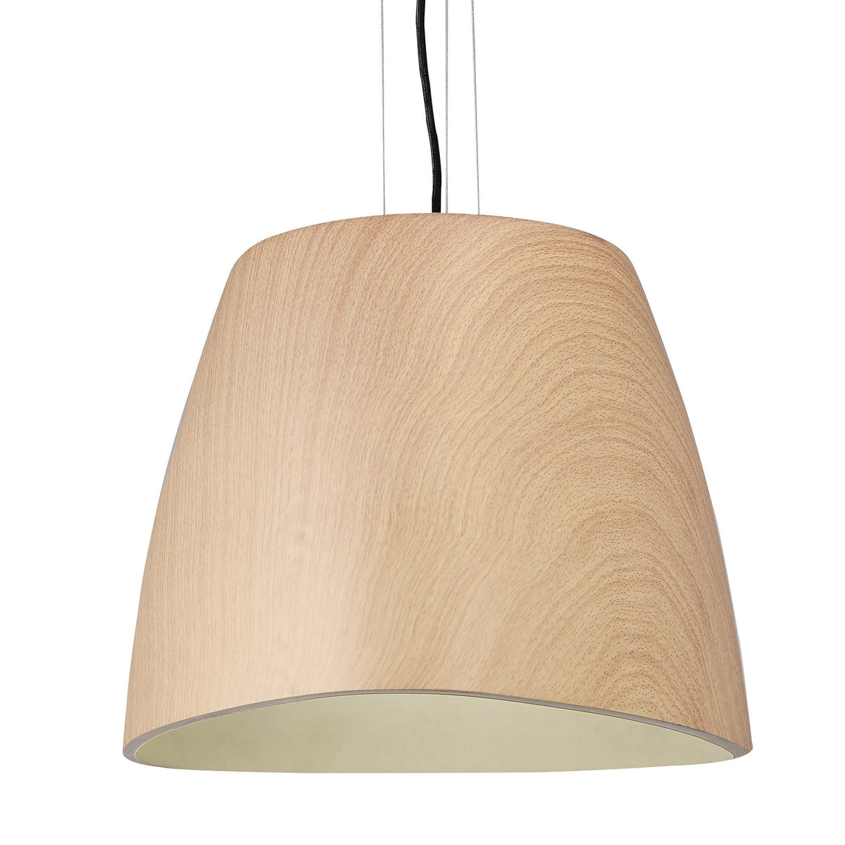 Contemporary Beech & Chrome Triangle Pendant Light