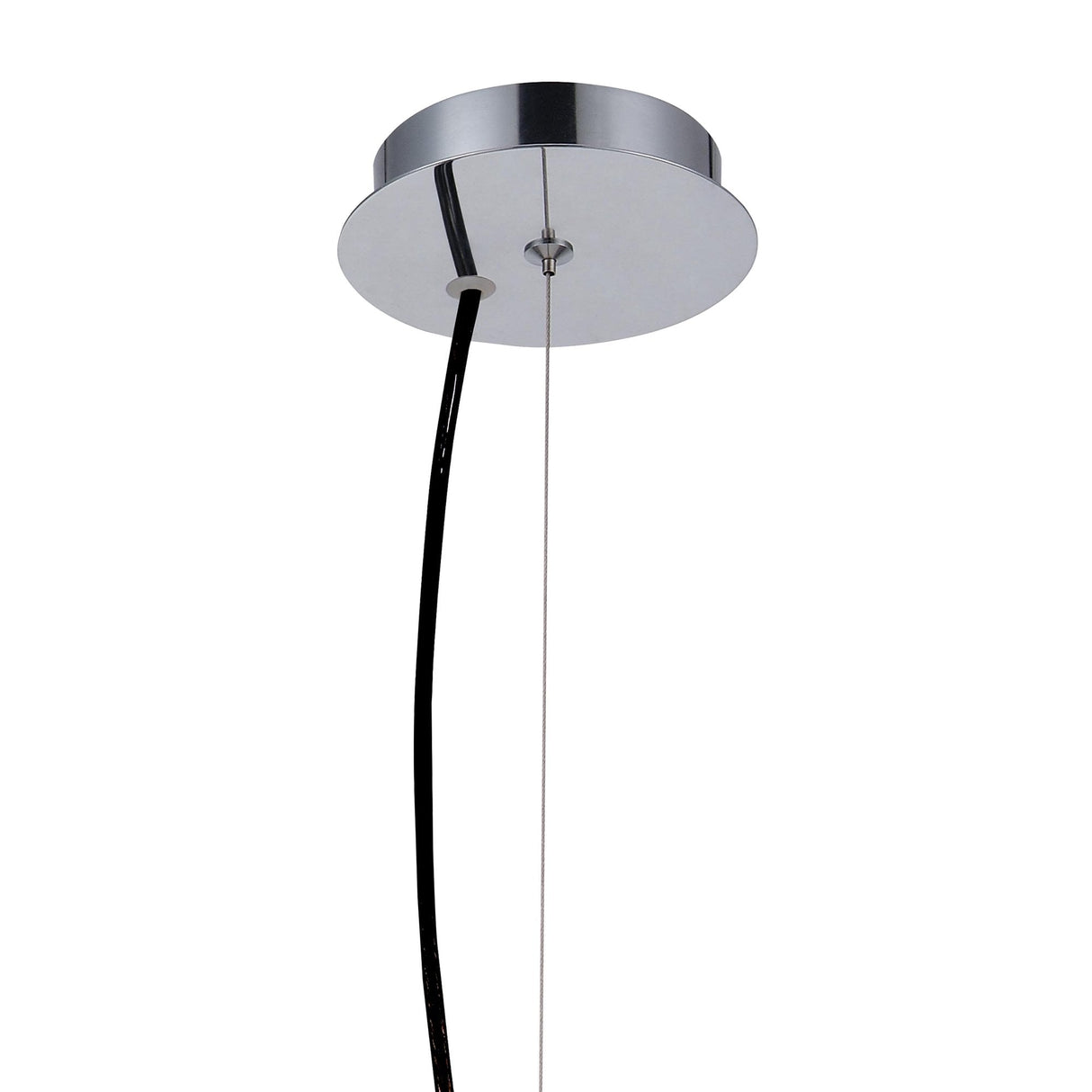 Triangle Pendant Light: Small E27 with Cement and Polished Chrome Finish