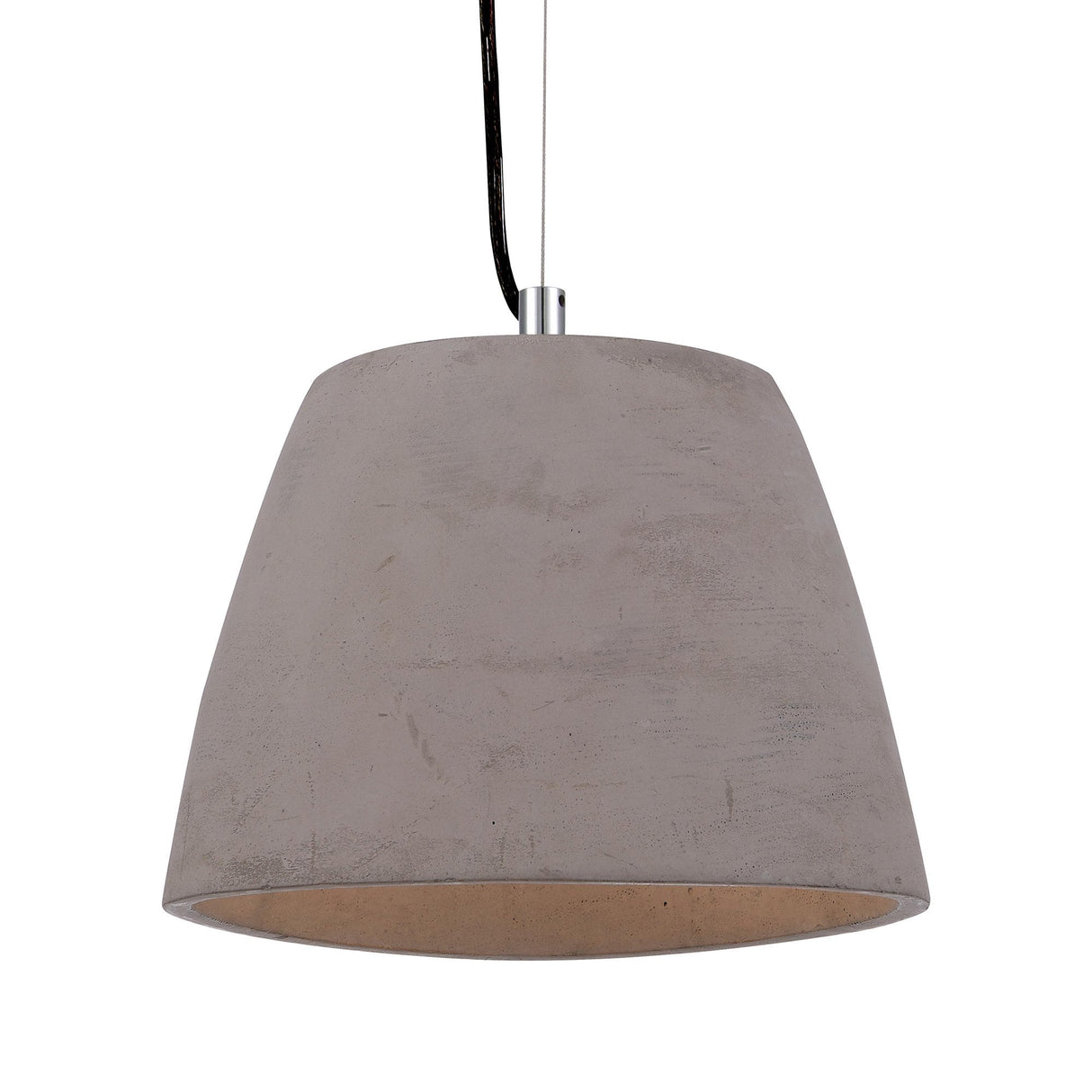 Triangle Pendant Light: Small E27 with Cement and Polished Chrome Finish