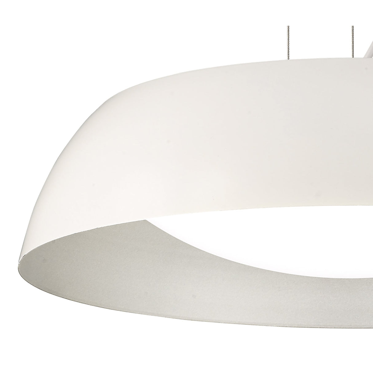 Argenta Small LED Pendant Light 18W, Matt White and Silver Finish, 3000K Warm White, 3-Year Warranty