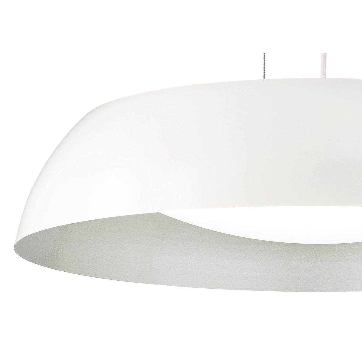 Argenta Large LED Pendant Light - 30W, 3000K, Matte White and Silver Finish, 3-Year Warranty