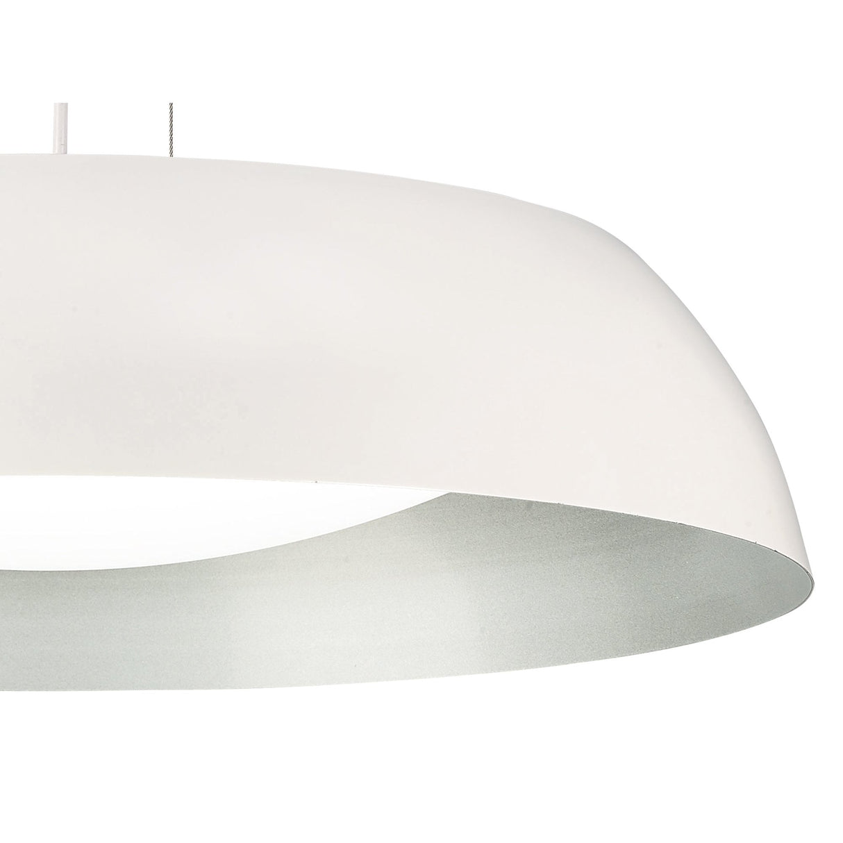 Argenta Large LED Pendant Light - 30W, 3000K, Matte White and Silver Finish, 3-Year Warranty