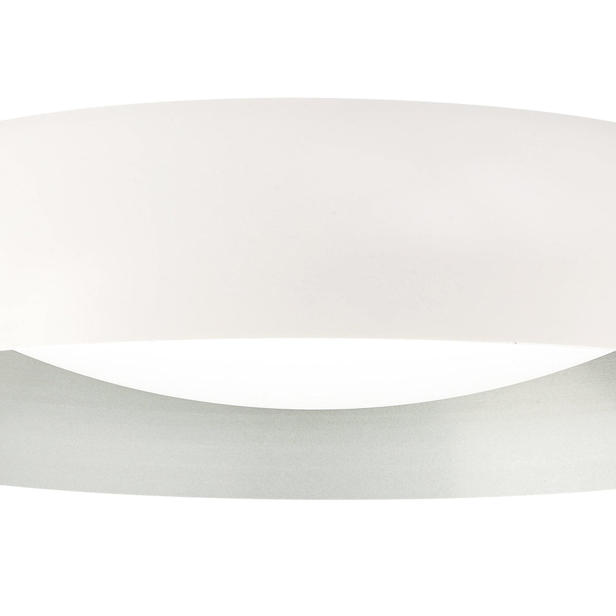Argenta Large 30W LED Ceiling Light in Matt White and Silver with White Acrylic Diffuser, 3000K Warm White, 3000lm, 3-Year Warranty
