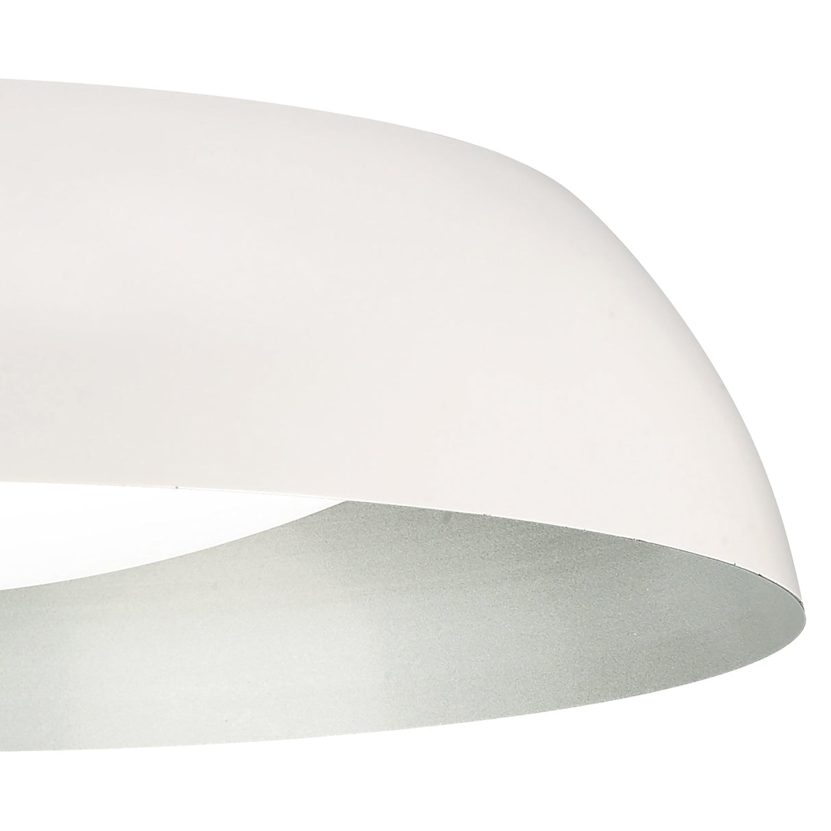 Argenta Large Ceiling Light, 5-Light E27, 60cm, Matte White/Silver, 2-Year Warranty