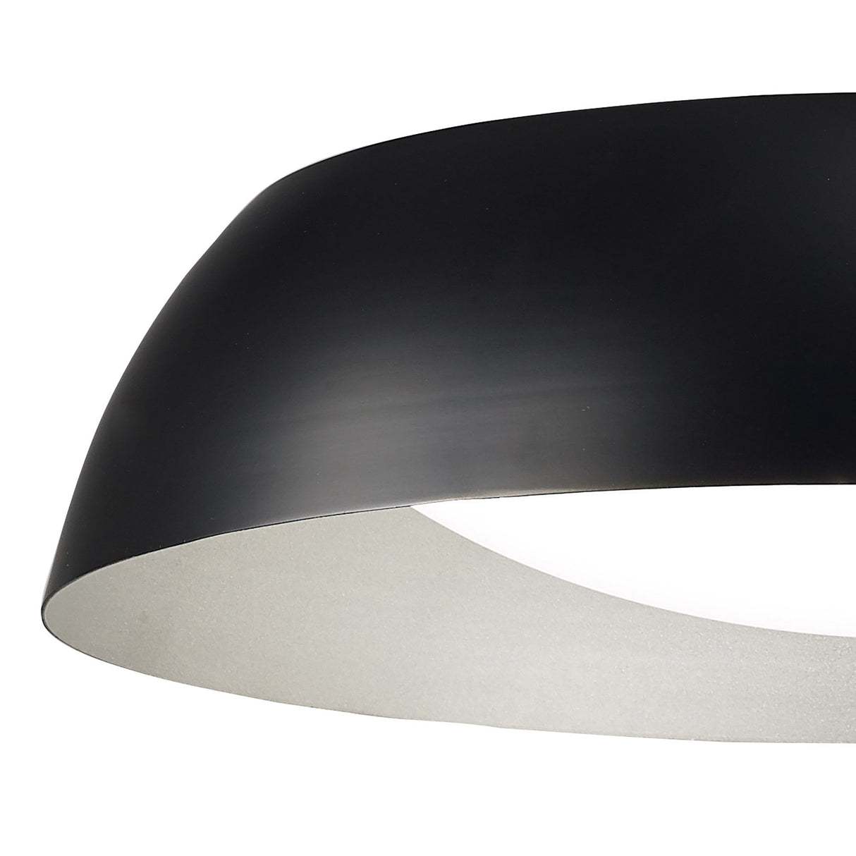 Argenta Ceiling Light: Compact 18W LED Fixture in Matte Black and Silver with White Acrylic, 3000K Warm Glow, 3-Year Warranty