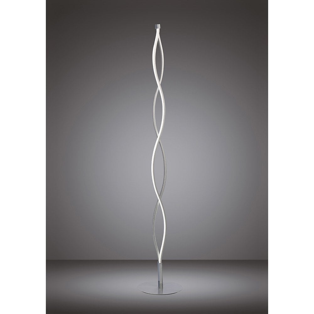 Sahara LED Floor Lamp 21W, Warm White 3000K, Elegant Silver/Chrome Design, with Dimmer, 3-Year Warranty
