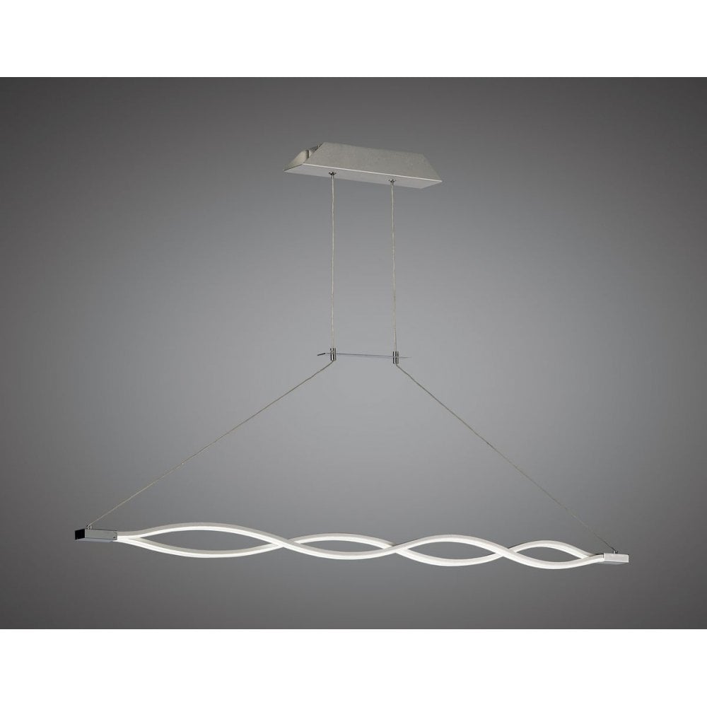 Sahara XL LED Pendant Light, 3000K Warm White, Silver & Polished Chrome Finish, 42W, 3400lm, 3-Year Warranty