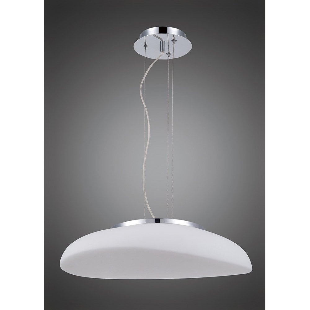 Elegant Frosted Glass Quad Pendant Light, Polished Chrome Finish