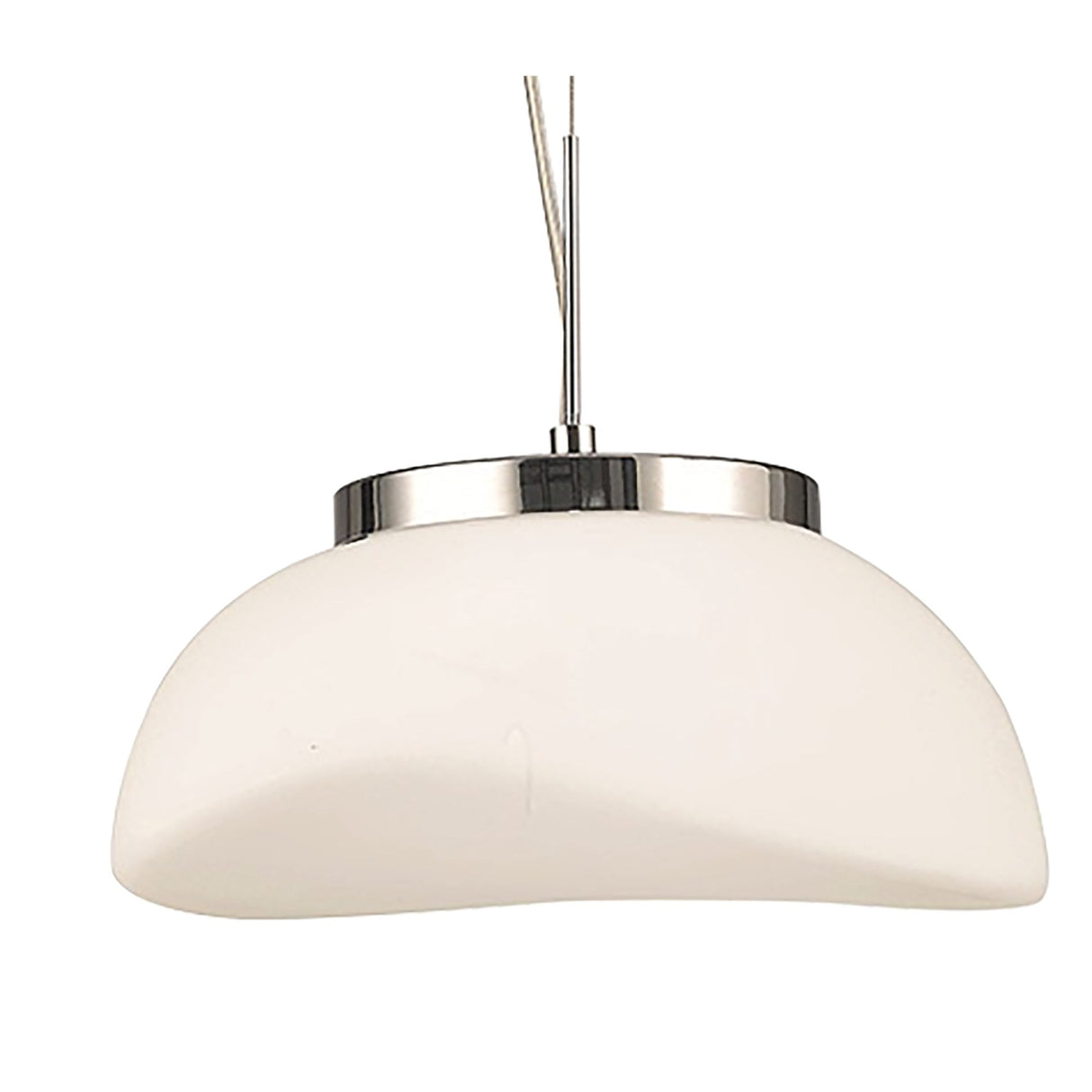 Elegant Opal Pendant Light with Polished Chrome and Frosted White Glass