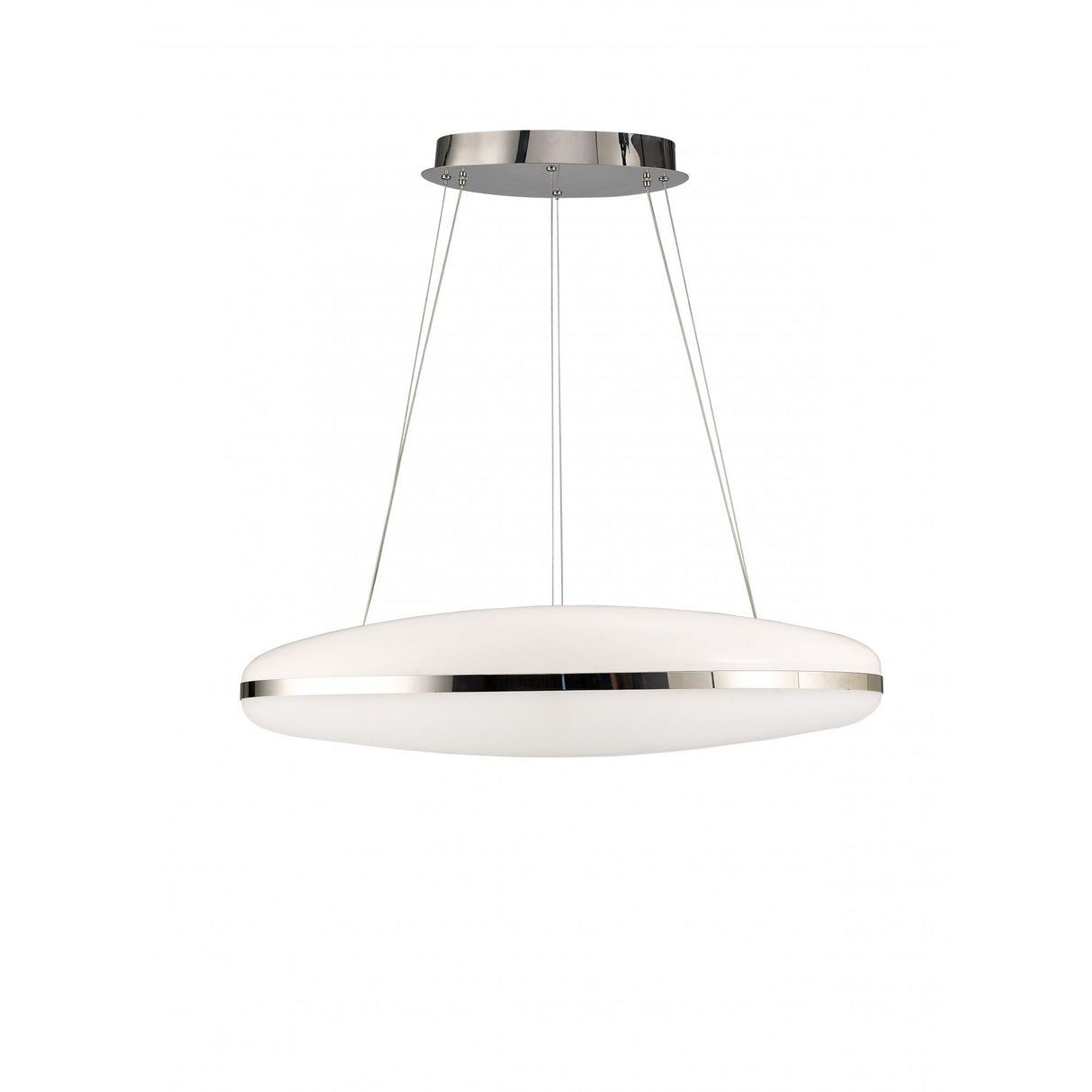 Oakley Halo Pendant Light 80W LED, Warm White 3000K, Polished Chrome & Frosted Acrylic, 3-Year Warranty