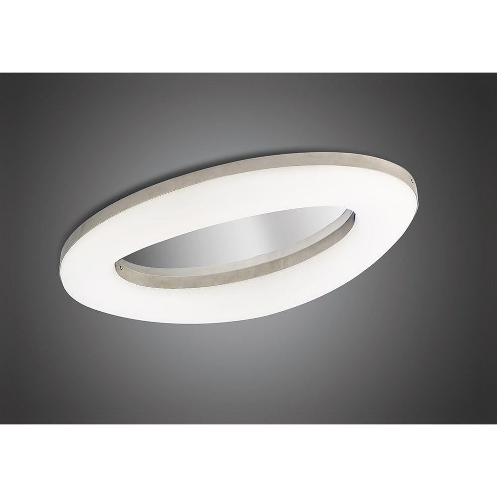 Stunning Oakley 40W LED Ceiling Light in Polished Chrome & Frosted Acrylic - 3000K Warm White, 3200lm, 3-Year Warranty
