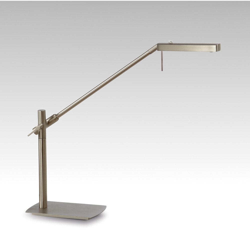 Phuket LED Table Lamp, Satin Nickel Finish, 3000K Warm White, Touch Dimmer, 3-Year Warranty