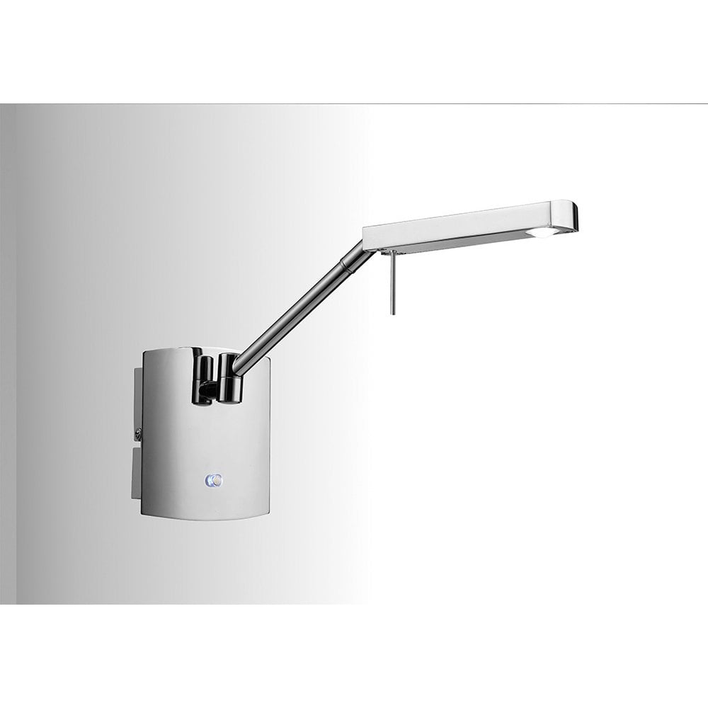 Phuket LED Wall Lamp - 7W, Polished Chrome, Touch Dimmer, 3-Year Warranty