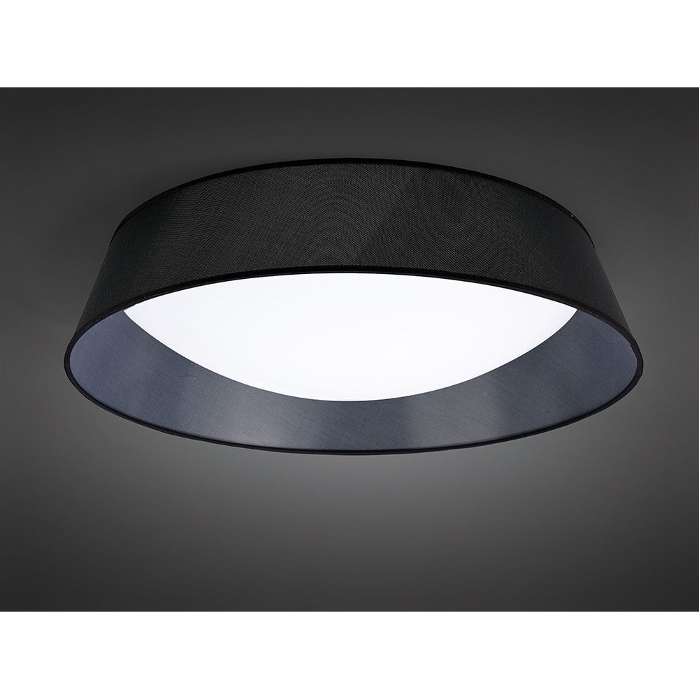 Nordica Plafones 60W LED Ceiling Light 90cm Black with White Acrylic Shade, 3-Year Warranty