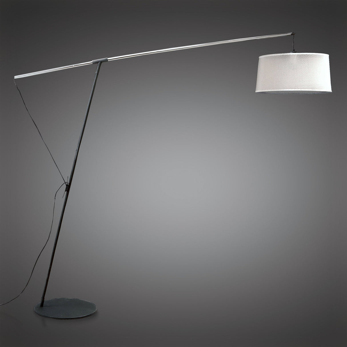 Nordica Floor Lamp with Black Shade and Polished Chrome Finish