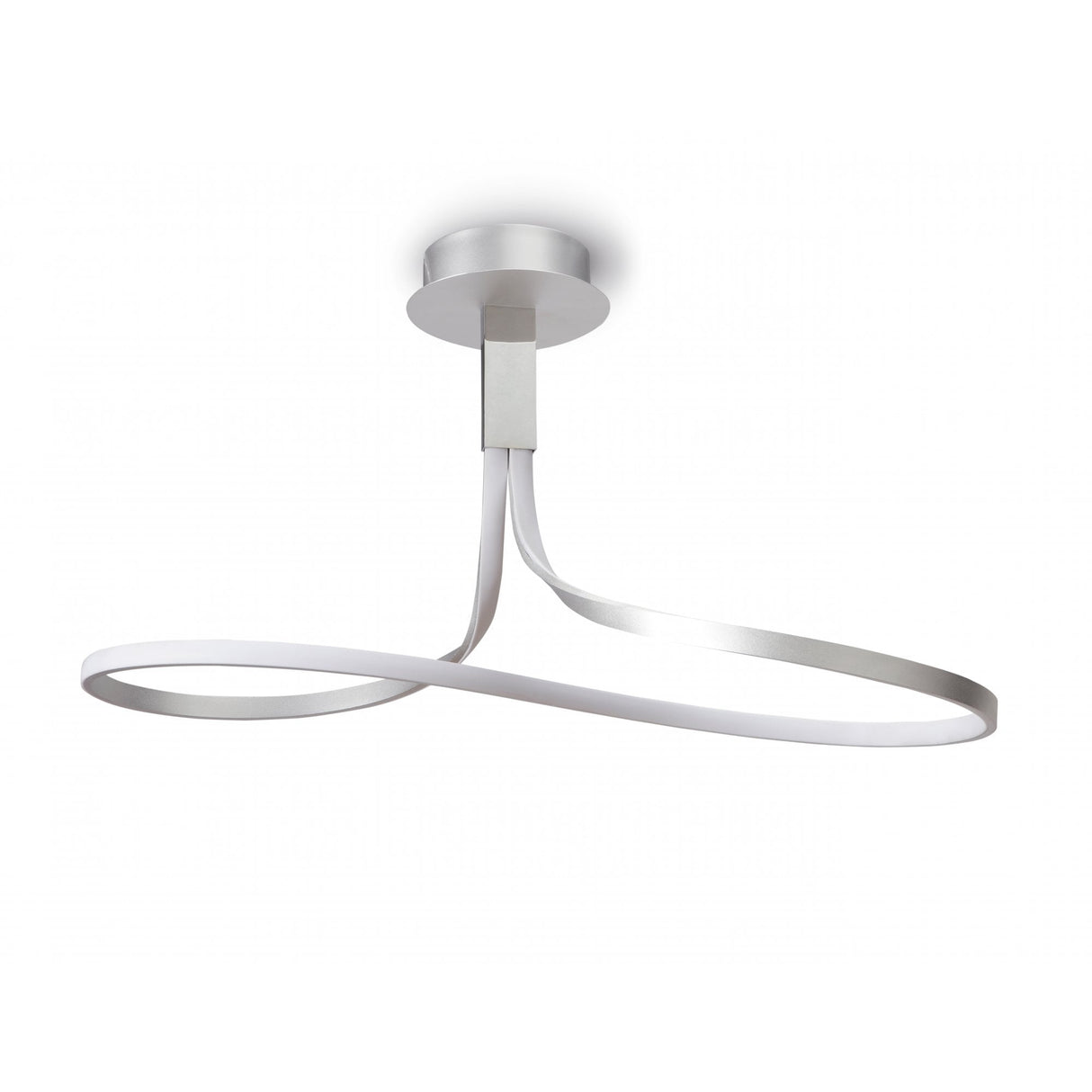 Nur Semi Ceiling LED Light 40W, 3000K Warm White, Dimmable, Silver/Chrome Finish with Frosted Acrylic, 3-Year Warranty