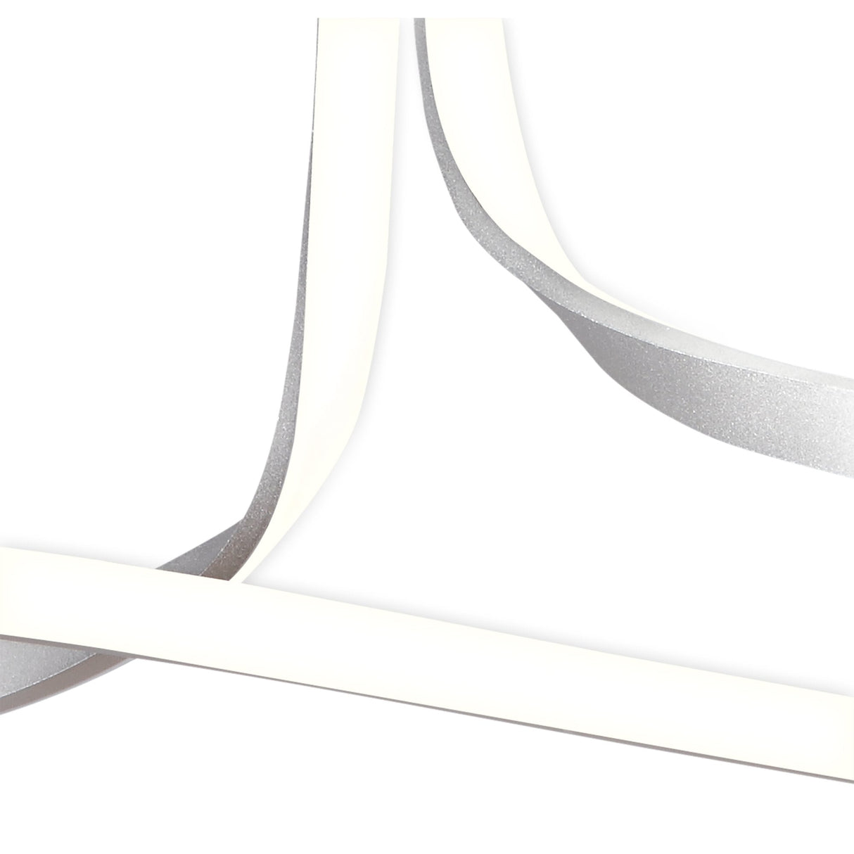 Nur Semi Ceiling LED Light 40W, 3000K Warm White, Dimmable, Silver/Chrome Finish with Frosted Acrylic, 3-Year Warranty