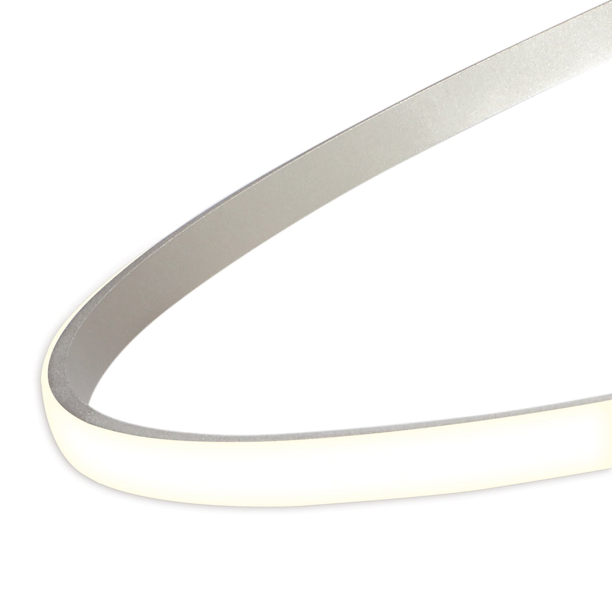 Sleek Nur Semi Ceiling Light: 30W LED, Dimmable, Silver & Chrome Finish, 3000K Warm White