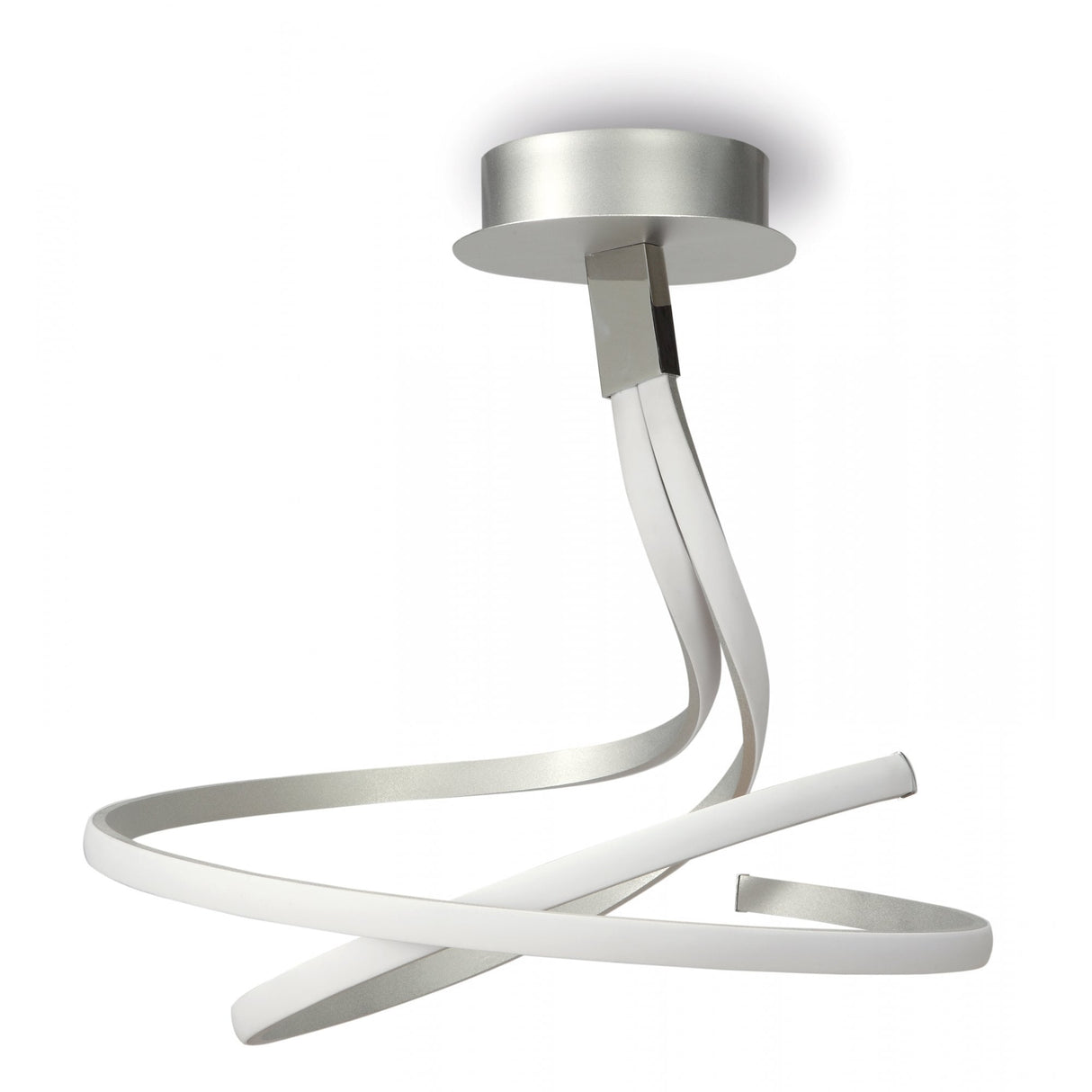 Nur Semi Ceiling Light - 50W LED, 3000K Warm White, 4000lm, Dimmable, Silver/Chrome Finish, 3-Year Warranty