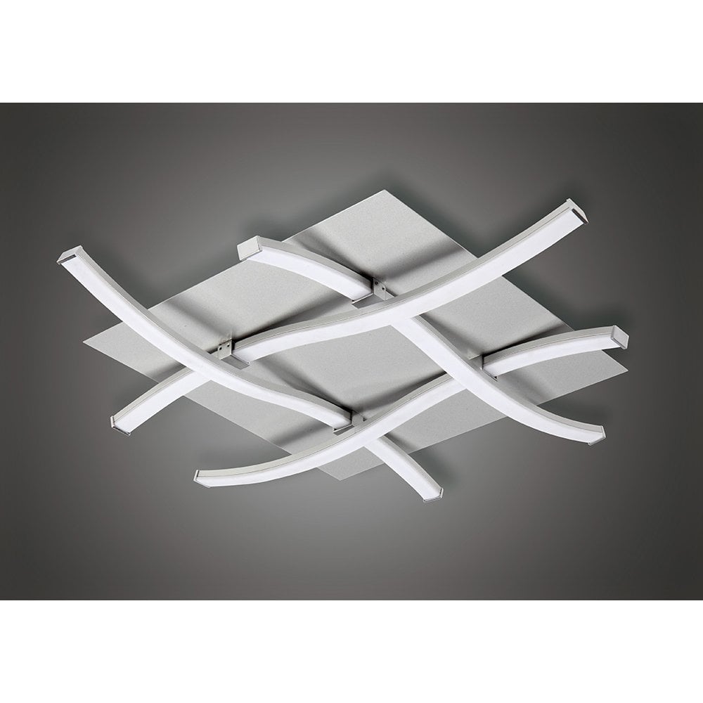 Nur Ceiling Light - 34W LED, 3000K Warm White, Dimmable, Silver/Chrome, 3-Year Warranty