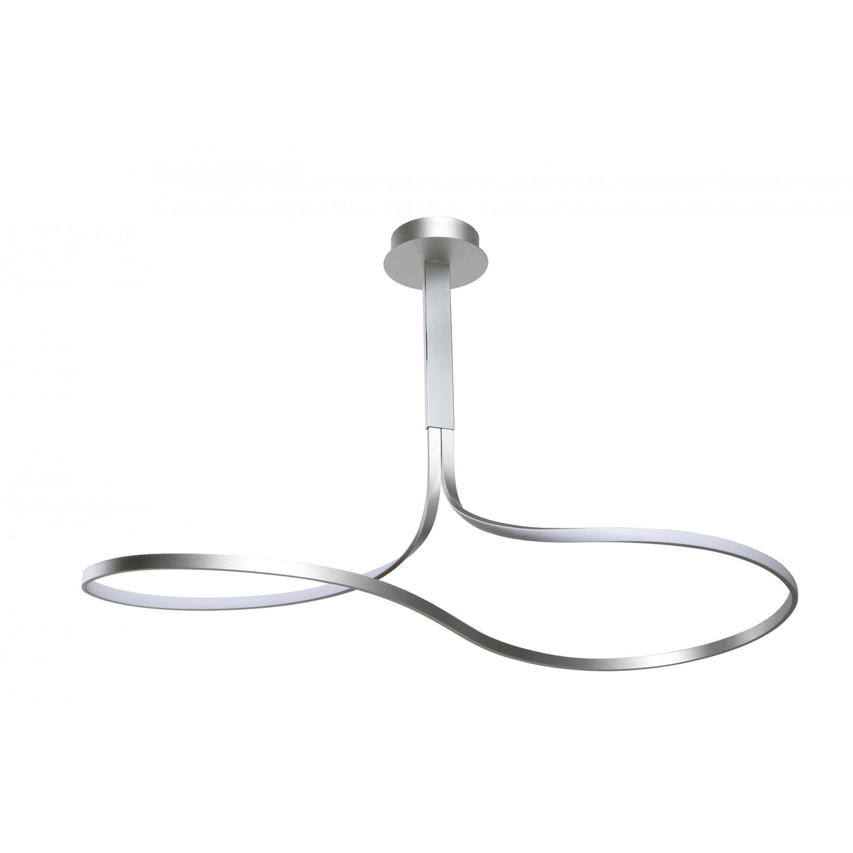 Nur XL Semi-Flush LED Ceiling Light 3000K, 3900lm, Silver with Frosted Acrylic and Polished Chrome Finish, 3-Year Warranty