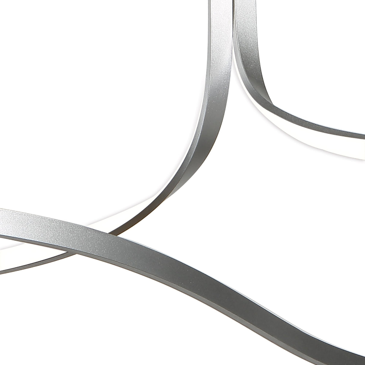 Nur XL Semi-Flush LED Ceiling Light 3000K, 3900lm, Silver with Frosted Acrylic and Polished Chrome Finish, 3-Year Warranty