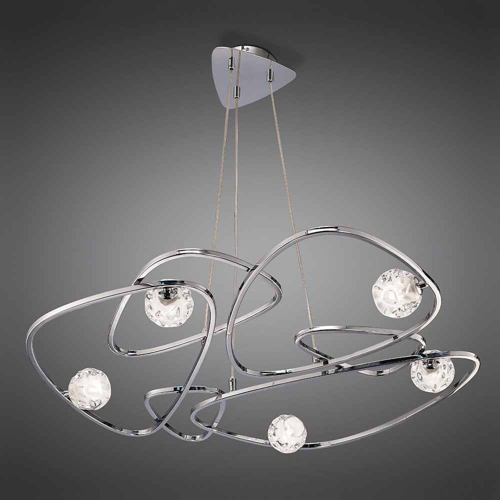 Lux Radiant 5-Light Pendant in Polished Chrome