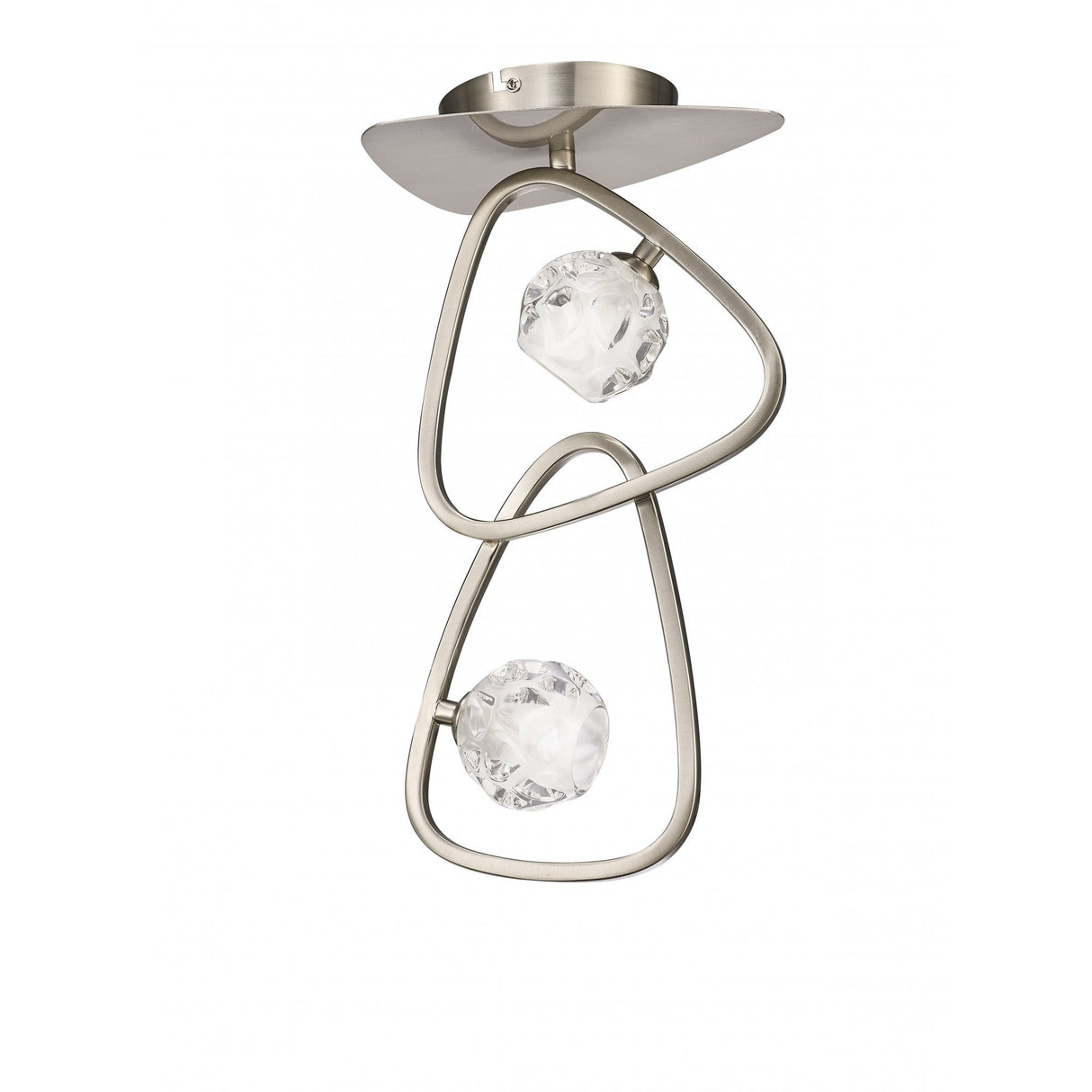 Elegant Triangular Twin Light Fixture in Polished Chrome