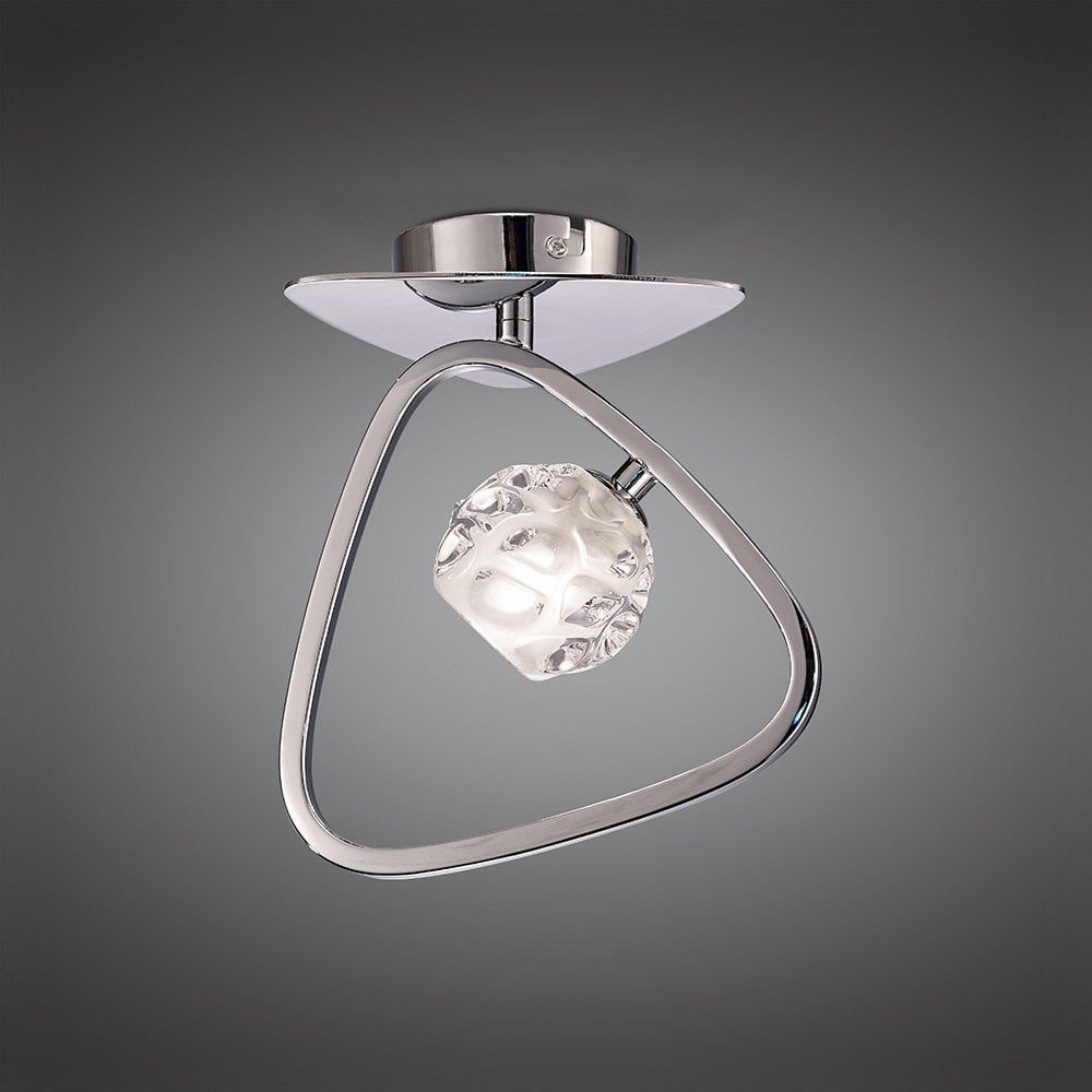 Lux Modern Triangular Ceiling Light in Polished Chrome