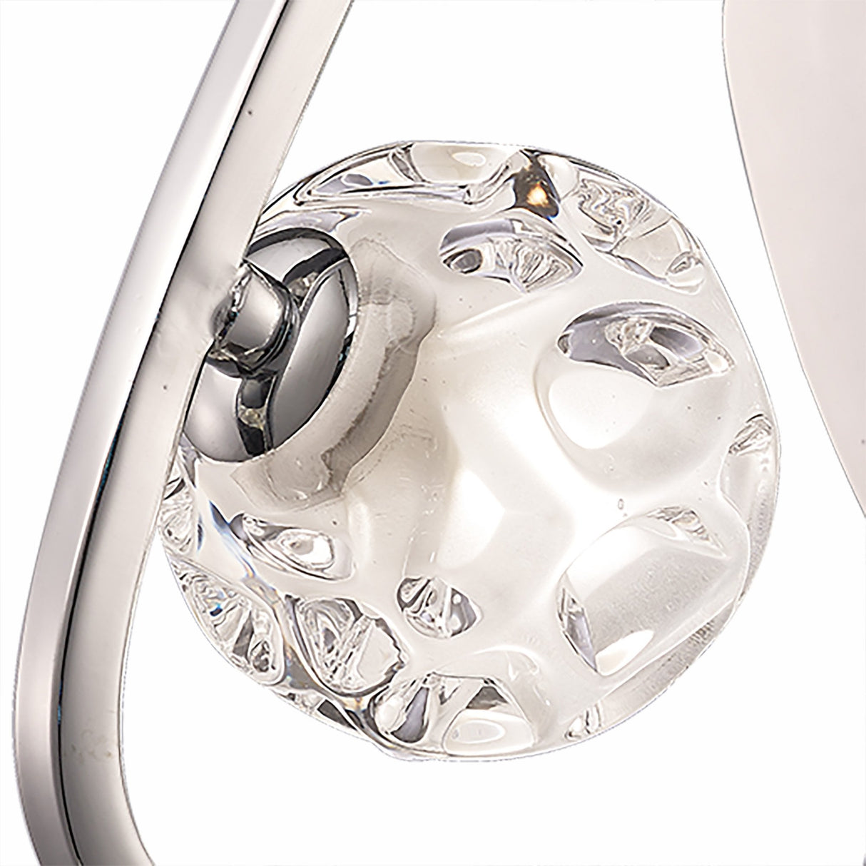 Lux Polished Chrome Wall Light with Frosted and Clear Glass Shade
